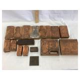 (16) Adv. Printers Blocks w/ Clothing Brands,