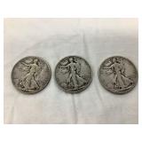 (3) 1936 Walking Liberty Silver Half Dollars