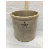 3 Gal. Crock w/ Star Design, Cracks & Chips, 10