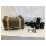 Vintage Canon Speedlite 244T Camera, Bag &