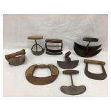 (7) Primitive Wood Handled Choppers & (1) Fluting