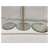 (3) Vintage Dresser Top Mirrors, 11 3/4", 14" &