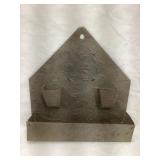 Embossed Tin Comb/Match Holder, 9 1/2"T