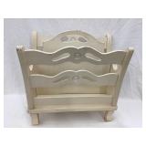 Primitive Painted Wood Magazine Rack, 17"T, 16