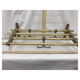 Vintage Brass Coat/ Hat Wall Mounted Rack, 24" L,
