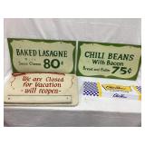 (4) Adv./Restaurant Signs, (1) Wood, (2)