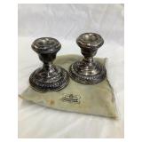 Sterling Silver Weighted Candle Stick Holders, 2