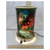 Vintage Motion Light W/ Fire/ Nature Scene, 10
