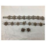 Sterling Silver Bracelet & Matching Earrings and