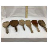 (6) Primitive Wooden Butter Paddles