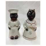 Black Americana Ceramic Salt & Pepper Shakers,