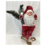 Vintage Santa w/ Bottle Brush Tree & Plastic