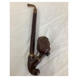 Ornate Wood Carved Hunting Pipe w/ Elk, AGE