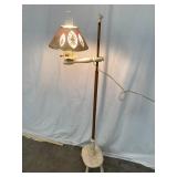 Ornate Vintage Wood & Metal Oil Lamp Style Floor