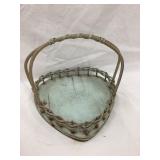 Primitive Painted Wood Basket, 7"T