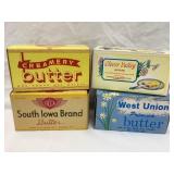 (4) Cardboard Butter Boxes, (3) Iowa Incl.