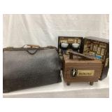 Vintage Doctor Bag, Shoe Care Chest & Bar/Drink