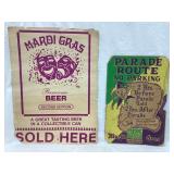 (2) Vintage Mardi Gras Posters, Both Have Damage,