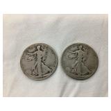 1929 S & 1929 D Walking Liberty Silver Half