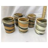 (5) Desert Sands Pottery Mid-Century Tumblers,