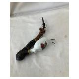 Early "Hunting" Pipe w/ Hand Painted Bowl,