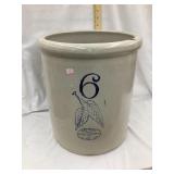 Red Wing Union 6 Gal. Birch Leaf Crock w/ Ski