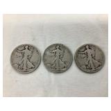 (3) 1920 Walking Liberty Silver Dollars