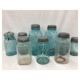 (7) Blue Ball Canning Jars, Various Sizes,