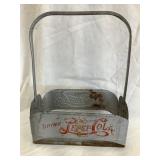 Vintage Pepsi-Cola Metal Bottle Carrier, 11"T