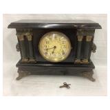 Sessions Eight-Day Ornate Mantel Clock w/ Key,