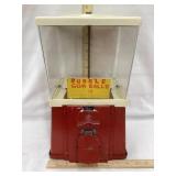 Vintage 1 Cent Gum Ball Machine, No Key, 13 1/2"