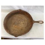 Cast Iron Skillet, Sits Flat,13"Diameter, Rust,