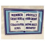 Credit Bureau of Cedar Rapids, Iowa Tin Over