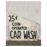 Coin Operated Cash Wash Wood Sign, NO SHIPPING,