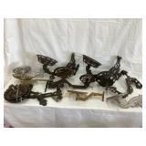 (11) Mostly Cast Iron Lamp Brackets, Some