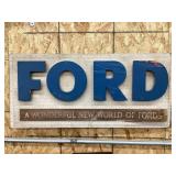 VintageFORD Dealership Sign, Masonite w/ Wood