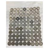 (99) Silver Mercury Dimes-(98)1943-(1)1942