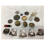 Military Buttons, Tokens, French Pins