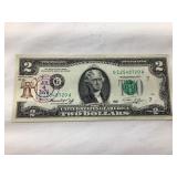 1976 $2 Bill Stamped Elkader & Has A Stamp