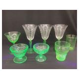 (8) Green Depression Uranium Glass