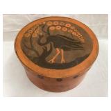Primitive Wood Pantry Box w/ Ostrich, 4 1/4'T, 8