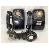 (2) Vintage Dial Landline Wall Phones & Lineman