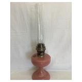 Alladin Model A Pink Glass Kerosene Lamp w/
