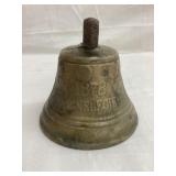 Brass Bell Dated 1878 w/ Replaced Donger, 3 3/4'T