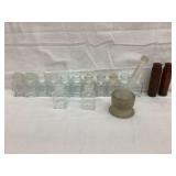 (11)  2'T Glass Bottles w/ Glass Stoppers, (2) w/