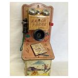 Vintage Toy Ranch Tin & Masonite Wall Phone, 13