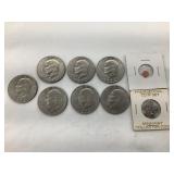 (7) Eisenhower Dollars & "Mini" Coins