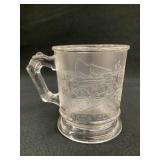 Santa Claus Glass Embossed Mug, Rim Chips,  3