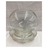 Vintage Glass Chicken Waterer, Rim Chips,  9'T