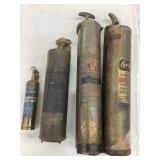 (4) Vintage Brass Fire Extinguishers, Multiple